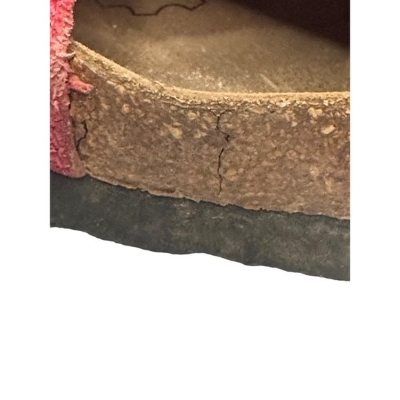 Birkenstock Pink Suede Floral Betula Sandals Size 6 Ladies Cork Has Cracks - Picture 7 of 12